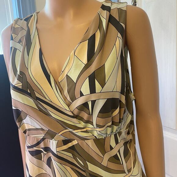 Y2K KASPER V Neck Babydoll Tank Top Jersey Knit Sleeveless Beach Summer Women16P - Picture 5 of 9